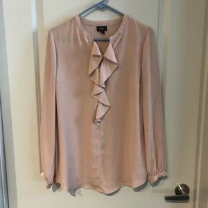 Mossimo Blush Ruffle Long Sleeve Blouse